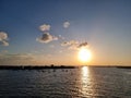 In the evening above Benoa BaliÃ, the picture is taken from the boat