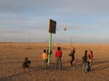 An evening activity in an isolated desert town in Ikhkhet region, Gobi Desert, Mongolia.