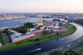 Evening Aerial View, Peter And Paul Fortress, Neva River, Saint Petersburg, Russia