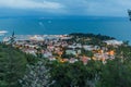 Evening aerial view of Split, Croat Royalty Free Stock Photo