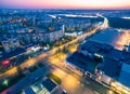 Evening aerial view to residential area in Kharkiv