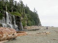 Evening along the beaches of the West Coast Trail at the Tsusiat Falls Campsite. Royalty Free Stock Photo