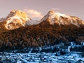 Evening in the alpine village Royalty Free Stock Photo