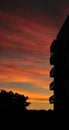 Apartment building silhouette during sunset Royalty Free Stock Photo