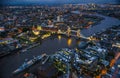 Birds eye view of Central London