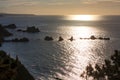 Evening Atlantic ocean coastline, Asturias, Spain.