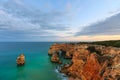 Evening Atlantic rocky coastline, Portugal.