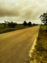 evening atmosphere at the end of a quiet road