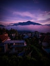 evening atmosphere on Mount Arjuna Malang Royalty Free Stock Photo
