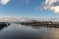 Evening atmosphere in the port of Harlesiel Royalty Free Stock Photo