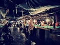 Evening atmosphere in a traditional Indonesian market.