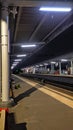 evening atmosphere at the train station Royalty Free Stock Photo