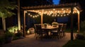 evening back yard lighting Royalty Free Stock Photo