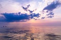 Different sunset colors over the sea Royalty Free Stock Photo