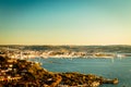 Evening after the Barcolana regatta of record in the gulf of Tri