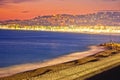 Evening beach view of City of Nice on French riviera Royalty Free Stock Photo