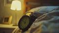 The Evening Bedside Alarm Clock.AI generated image Royalty Free Stock Photo