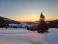 Evening behind Huty village, okres Liptovsky Mikulas