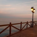 an evening boardwalk Royalty Free Stock Photo