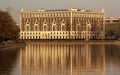 In the evening the building was beautifully reflected in the water.