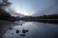 Evening calm sunset sky over Salt River near Mesa Arizona USA Royalty Free Stock Photo