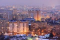 Evening city lights panoramic view, Orel, Russia