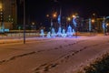 Evening city Obninsk New Year`s Eve