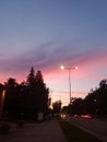 Evening city sky colours of sunset Royalty Free Stock Photo