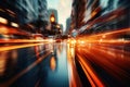 Evening city traffic headlights in motion. Abstract city background Royalty Free Stock Photo