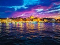 Evening cityscape of Istanbul coastline, Turkey Royalty Free Stock Photo