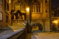 Evening cityscape - view of The Vleeshuis Butchers Hall, or literally Meat House in Antwerp, Belgium