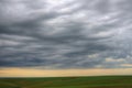 Evening clouds above the ground