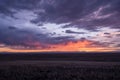 Evening Clouds Glow Pink and Orange Over High Plains of Colorado Royalty Free Stock Photo