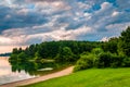 Evening clouds over the shore of Lake Marburg, Codorus State Par Royalty Free Stock Photo