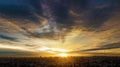 Evening cloudscape in city, Colorful sunset Royalty Free Stock Photo