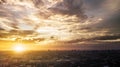 Evening cloudscape in city, Colorful sunset Royalty Free Stock Photo