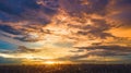 Evening cloudscape in city, Colorful sunset Royalty Free Stock Photo