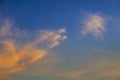 Evening cloudscape with orange tint