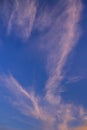 Evening cloudscape with pink tint