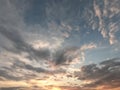 The evening cloudy sky. Dramatic sky. Evening landscape, twilight Royalty Free Stock Photo
