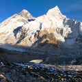 Evening colored view of Mount Everest from Kala Patthar Royalty Free Stock Photo