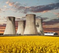 Evening colored view of nuclear power plant Dukovany