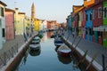 Evening on the colorful Burano island. Venice, Italy