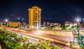 Evening commute on H1 Freeway at night in honolulu hawaii Royalty Free Stock Photo
