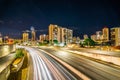 Evening commute on H1 Freeway at night in honolulu hawaii Royalty Free Stock Photo