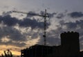 Evening at the construction site of the building Royalty Free Stock Photo