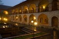 Evening in the courtyard of the ancient caravan-serai. Sheki, Azerbaijan Royalty Free Stock Photo