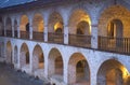 Evening in the courtyard of ancient caravanserai. Sheki, Azerbaijan Royalty Free Stock Photo