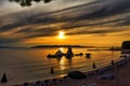 Evening on Croatian beach in Makarska