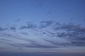 Evening Dark Blue Sky Covered With Stripes of Violet Clouds Royalty Free Stock Photo